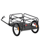 Bike Cargo Trailer, 72.5 kg Load, Heavy-Duty Bicycle Wagon Cart, Foldable Compact Storage & Quick Release with Universal Hitch, 406.4 mm Wheels, Safe Reflectors, Fits 558.8-711.2 mm Bike Wheels