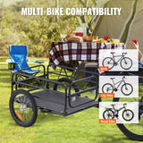 Bike Cargo Trailer, 72.5 kg Load, Heavy-Duty Bicycle Wagon Cart, Foldable Compact Storage & Quick Release with Universal Hitch, 406.4 mm Wheels, Safe Reflectors, Fits 558.8-711.2 mm Bike Wheels