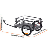 Bike Cargo Trailer, 72.5 kg Load, Heavy-Duty Bicycle Wagon Cart, Foldable Compact Storage & Quick Release with Universal Hitch, 406.4 mm Wheels, Safe Reflectors, Fits 558.8-711.2 mm Bike Wheels