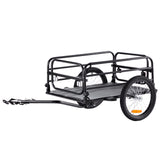 Bike Cargo Trailer, 72.5 kg Load, Heavy-Duty Bicycle Wagon Cart, Foldable Compact Storage & Quick Release with Universal Hitch, 406.4 mm Wheels, Safe Reflectors, Fits 558.8-711.2 mm Bike Wheels