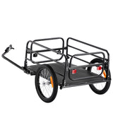 Bike Cargo Trailer, 72.5 kg Load, Heavy-Duty Bicycle Wagon Cart, Foldable Compact Storage & Quick Release with Universal Hitch, 406.4 mm Wheels, Safe Reflectors, Fits 558.8-711.2 mm Bike Wheels