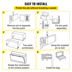 VEVOR DIY Murphy Bed Springs Mechanism Hardware Kit Horizontal for Twin Size Bed