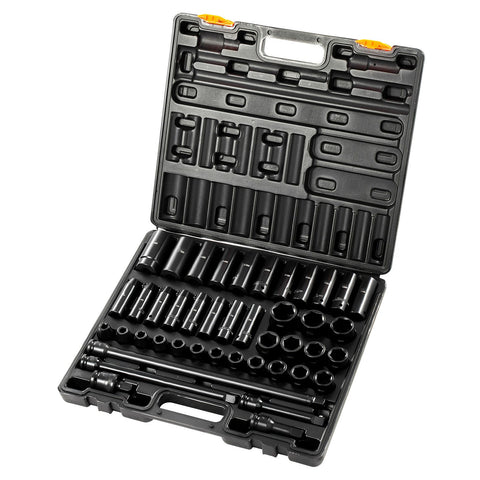 Impact Socket Set 43 Piece Impact Sockets, Standard Socket Assortment, Drive Socket Set 6-Point Sockets Metric 9-30mm (Standard/Deep)