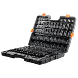 Impact Sockets Set 130PCS 6-Point 3/8" & 1/2" Drive Bit Ratchet Tool Kit