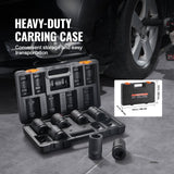 Impact Sockets Set 8pcs 6-Point 1" Drive Bit Ratchet Tool Kit Case