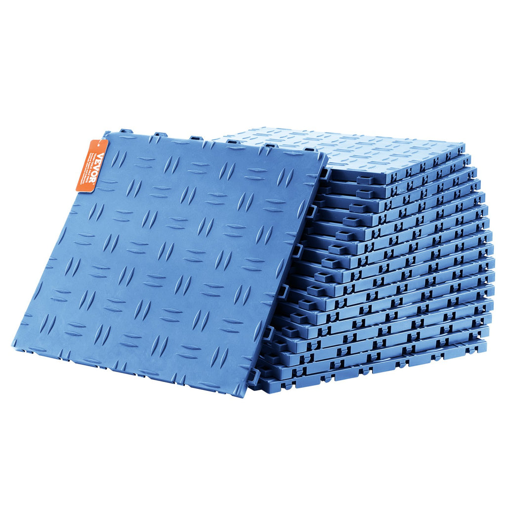 Garage Tiles Interlocking 12x12 in 25 Pack Garage Flooring Tiles Blue