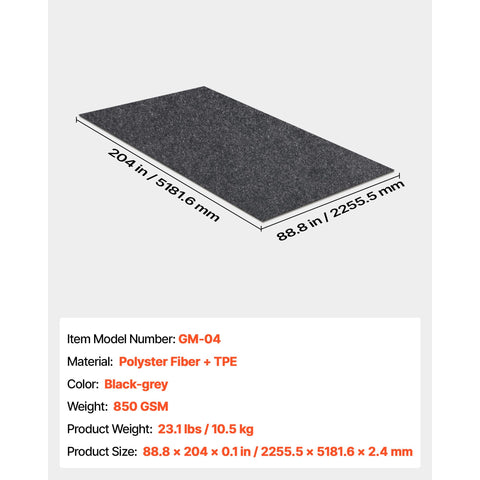 Garage Floor Mat, 2.25 x 5.2 M Waterproof Protection from Water,Snow, Rain,Mud and Oil for Cars, Non-slip Heavy Duty Containment Mat with TPE Anti-Leak Backing & Easy to Clean & Cuttable