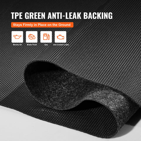 Garage Floor Mat, 2.28 x 6.1 M Waterproof Protection from Water,Snow, Rain,Mud and Oil for Cars, Non-slip Heavy Duty Containment Mat with TPE Anti-Leak Backing & Easy to Clean & Cuttable