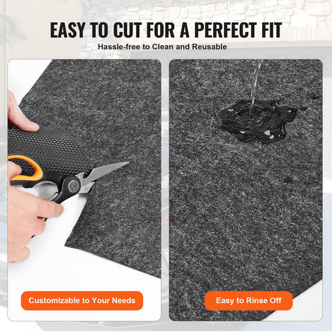 Garage Floor Mat, 2.28 x 6.1 M Waterproof Protection from Water,Snow, Rain,Mud and Oil for Cars, Non-slip Heavy Duty Containment Mat with TPE Anti-Leak Backing & Easy to Clean & Cuttable