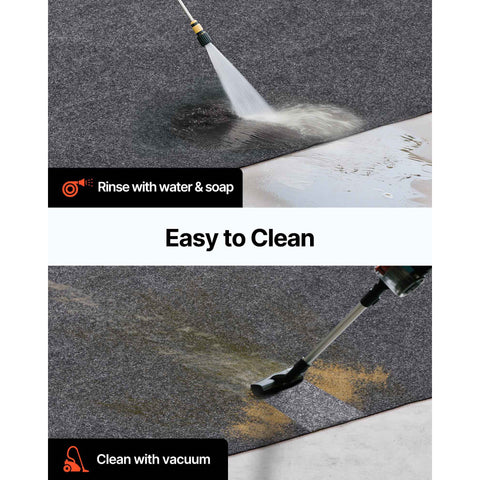 Garage Floor Mat, 2.3 x 5.79 M Waterproof Protection from Water,Snow, Rain,Mud and Oil for Cars, Non-slip Heavy Duty Containment Mat with TPE Anti-Leak Backing & Easy to Clean & Cuttable