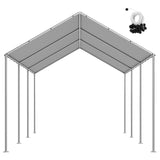Carport Replacement Canopy, 6 x 3 m Potable Garage Tent Top Tarp, UV-Resistant & Waterproof Car Shelter Tarp, Heavy Duty Car Port Cover with Ball Buggees, Grey, Frame Not Included
