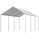 Carport Replacement Canopy, 6 x 3 m Potable Garage Tent Top Tarp, UV-Resistant & Waterproof Car Shelter Tarp, Heavy Duty Car Port Cover with Ball Buggees, Grey, Frame Not Included