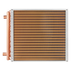 VEVOR 20"x 20" Heat Exchanger Water to Air 3-Row 3/8" Copper Ports 242 Fins