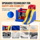 Inflatable Bounce House, Outdoor High Quality Playhouse Trampoline, Jumping Bouncer with Blower, Slide, and Storage Bag, Family Backyard Bouncy Castle, for Kid Ages 3_8 Years, 3.4x2.6x2.3m