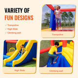 Inflatable Bounce House, Outdoor High Quality Playhouse Trampoline, Jumping Bouncer with Blower, Slide, and Storage Bag, Family Backyard Bouncy Castle, for Kid Ages 3_8 Years, 3.4x2.6x2.3m