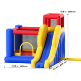 Inflatable Bounce House, Outdoor High Quality Playhouse Trampoline, Jumping Bouncer with Blower, Slide, and Storage Bag, Family Backyard Bouncy Castle, for Kid Ages 3_8 Years, 3.4x2.6x2.3m