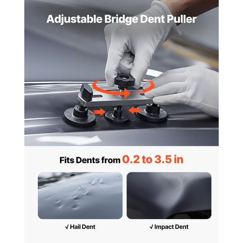 Dent Puller Kit, 60 PCS Paintless Dent Removal Kit with Golden Lifter, Bridge Puller, Rubber Hammer, Glue Gun, Auto Body Hail Damage Repair Remover Tools for Car Refrigerator Door Ding Repair