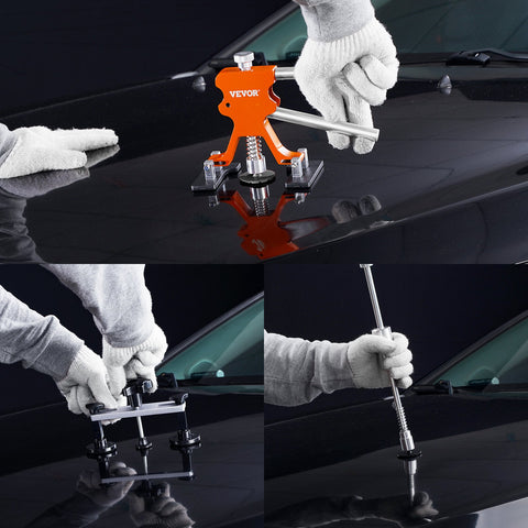 69 PCS Dent Repair Kit, Auto Car Body Paintless Dent Removal Tool Kit, Golden Lifter, Bridge Puller, Slide Hammer Tool Kit for Automobile Body, Washing Machine, Refrigerator