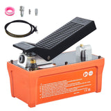Air Hydraulic Pump, 10,000 PSI 1/2 Gal Reservoir, NPT 3/8" Oil Outlet, NPT 1/4" Inlet, 6.6 ft Pipe, Foot Actuated Hydraulic Pump Air Treadle for Auto Body Frame Machines and Pulling Post, Orange