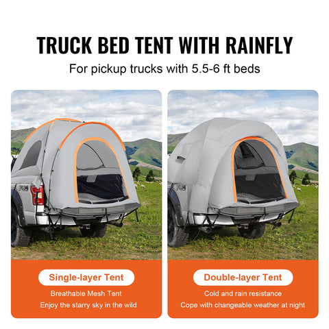 SUV Camping Tent, 8'-8' SUV Tent Attachment for Camping with Rain Layer and Carry Bag, PU2000mm Double Layer Truck Tent, Accommodate 6-8 Person, Rear Tent for Van Hatch Tailgate