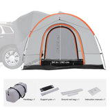 SUV Camping Tent, 8'-8' SUV Tent Attachment for Camping with Rain Layer and Carry Bag, PU2000mm Double Layer Truck Tent, Accommodate 6-8 Person, Rear Tent for Van Hatch Tailgate