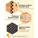 Bee Hive 20 Frame Bee Hives Starter Kit, Beeswax Coated Cedar Wood, 1 Deep + 1 Medium Bee Boxes Langstroth Beehive Kit, Transparent Acrylic Windows with Foundations for Beginners Pro Beekeepers