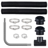 Diesel Heater Pipe Ducting Set, 3" Extendable Air Duct Hose, 1" Stainless Steel Exhaust Pipe, 2 Air Vents, Tee Air Outlet Connector and Hose Clamps, for 2KW/5KW/8KW Diesel Parking Heaters