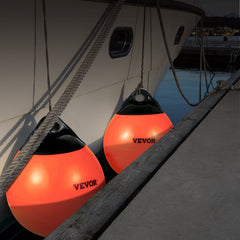VEVOR Boat Buoy Balls, 15"" Diameter Inflatable Heavy-Duty Marine-Grade PVC Marker Buoys, Round Boat Mooring Buoys, Anchoring, Rafting, Marking, Fishing, Orange