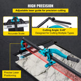 Tile Cutter 24in Cutting Tool w/ Laser Guide Single Rail Double Brackets