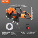 Electric Concrete Saw, 9 in, 2000 W 15 A Motor Circular Saw Cutter with 3.5 in Cutting Depth, Wet/Dry Disk Saw Cutter Includes Water Line, Pump and Blade, for Stone, Brick