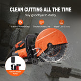 Electric Concrete Saw, 14 in, 2000 W Motor Circular Saw Cutter with Max. 5 in Adjustable Cutting Depth, Wet Disk Saw Cutter Includes Water Line, Pump and Blade, for Stone, Brick