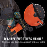 Electric Concrete Saw, 14 in, 2000 W Motor Circular Saw Cutter with Max. 5 in Adjustable Cutting Depth, Wet Disk Saw Cutter Includes Water Line, Pump and Blade, for Stone, Brick