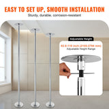 Professional Dancing Pole, Spinning Static Dancing Pole Kit, Portable Removable Pole, 45mm Heavy-Duty Stainless Steel Pole, Height Adjustable Fitness Pole, for Exercise Home Club Gym, Silver