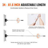 Drywall Skimming Blade Set, 10/16/24/32/40 in Skimming Blades + 34-81.6 in Extension Handle Pole, Stainless Steel Knife Professional Skim Coat Tools, for Gyprock/WallBoard/Plasterboard