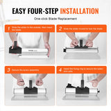 Drywall Skimming Blade Set, 10/16/24/32/40 in Skimming Blades + 34-81.6 in Extension Handle Pole, Stainless Steel Knife Professional Skim Coat Tools, for Gyprock/WallBoard/Plasterboard