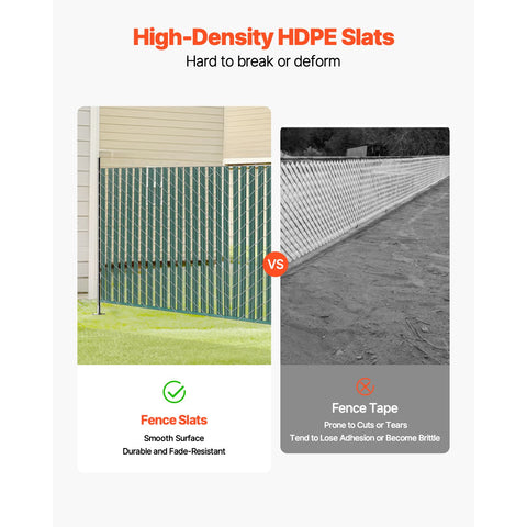 Bottom Locking Privacy Slats, Single-Wall Vertical Bottom-Locking Slats for Chain-Link Fence, High-Density HDPE Chain Link Slats Ideally Fit 1.2 m High Fence for Garden Farm Sports Field(Green)