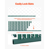 Bottom Locking Privacy Slats, Single-Wall Vertical Bottom-Locking Slats for Chain-Link Fence, High-Density HDPE Chain Link Slats Ideally Fit 1.2 m High Fence for Garden Farm Sports Field(Green)