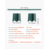 Bottom Locking Privacy Slats, Single-Wall Vertical Bottom-Locking Slats for Chain-Link Fence, High-Density HDPE Chain Link Slats Ideally Fit 1.2 m High Fence for Garden Farm Sports Field(Green)