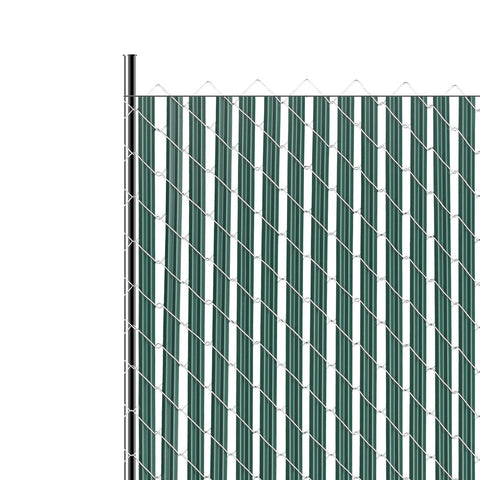 Bottom Locking Privacy Slats, Single-Wall Vertical Bottom-Locking Slats for Chain-Link Fence, High-Density HDPE Chain Link Slats Ideally Fit 1.2 m High Fence for Garden Farm Sports Field(Green)