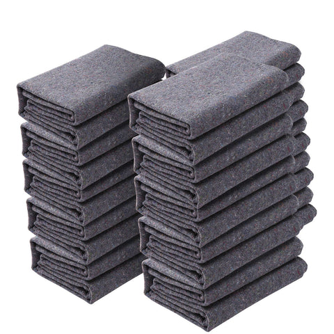 Moving Blankets, 1829 x 1372 mm, 12 kg/dz Weight, 12 Pack, Professional Recycled Cotton Packing Blanket, Large Heavy Duty Shipping Mover Pads Perfect for Protecting Furniture, Floors, Appliances
