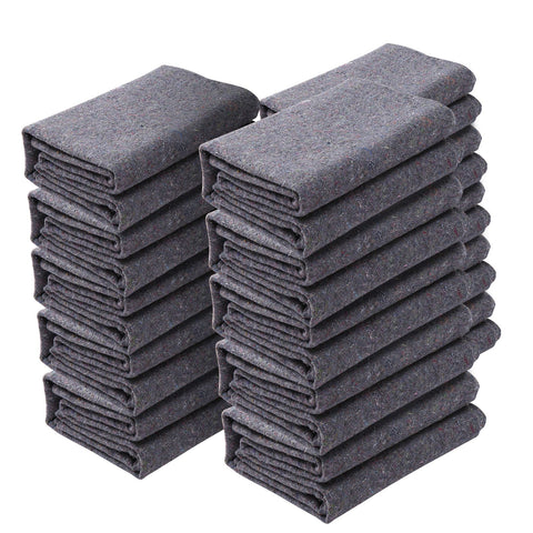 Moving Blankets, 1829 x 1372 mm, 12 kg/dz Weight, 12 Pack, Professional Recycled Cotton Packing Blanket, Large Heavy Duty Shipping Mover Pads Perfect for Protecting Furniture, Floors, Appliances