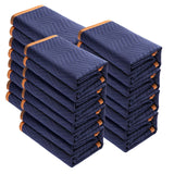 Moving Blankets, 2032 x 1829 mm, 15.6 kg/dz, 12 Packs, Professional Non-Woven & Recycled Cotton Packing Blanket, Heavy Duty Mover Pads for Protecting Furniture, Floors, Appliances, Blue/Orange