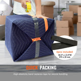 Moving Blankets, 2032 x 1829 mm, 15.6 kg/dz, 12 Packs, Professional Non-Woven & Recycled Cotton Packing Blanket, Heavy Duty Mover Pads for Protecting Furniture, Floors, Appliances, Blue/Orange