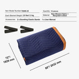 Moving Blankets, 2032 x 1829 mm, 15.6 kg/dz, 12 Packs, Professional Non-Woven & Recycled Cotton Packing Blanket, Heavy Duty Mover Pads for Protecting Furniture, Floors, Appliances, Blue/Orange