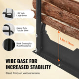 Firewood Rack with Waterproof Cover, 257 x 36 x 117 cm Outdoor Firewood Holder, 660lb Weight Capacity, 1/2 Cord Log Holder, Half-Covered, Powder-coated Wood Storage Rack for Fireplace Deck