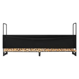 Firewood Rack with Waterproof Cover, 257 x 36 x 117 cm Outdoor Firewood Holder, 660lb Weight Capacity, 1/2 Cord Log Holder, Half-Covered, Powder-coated Wood Storage Rack for Fireplace Deck