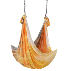 VEVOR Aerial Yoga Hammock & Swing, 5 m Length, Aerial Yoga Starter Kit with 100gsm Nylon Fabric, Full Rigging Hardware & Easy Set-up Guide, Antigravity Flying for All Levels Fitness Bodybuilding, Gold