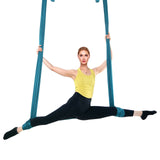 Aerial Yoga Hammock & Swing, 5 m Length Aerial Yoga Starter Kit with 100gsm Nylon Fabric, Full Rigging Hardware & Easy Set-up Guide, Antigravity Flying for All Levels Fitness Bodybuilding, Green