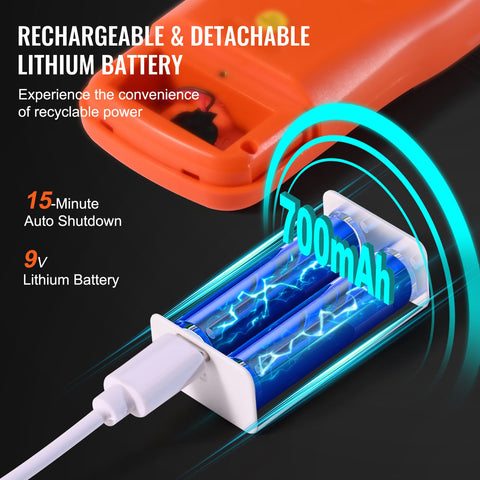 3-in-1 EMF Meter, 5Hz-6GHz, Handheld Rechargeable Electromagnetic Field Radiation Detector, Digital LCD EMF Tester for EF MF RF Home Inspections Outdoor Ghost Hunting 5G Cell Tower Temperature