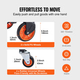 Aluminum Hand Truck, 2 in 1, 136 kg Max Load Capacity, Heavy Duty Industrial Convertible Folding Hand Truck and Dolly, Utility Cart Converts from Hand Truck to Platform Cart with Rubber Wheels
